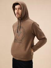 Men's Trendy Chest Typography Print Hoodie Full Sleeve Fleece Sweatshirt